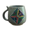 Artistic Handcrafted Ceramic Mug - Dot Art Pattern, Tiara Model