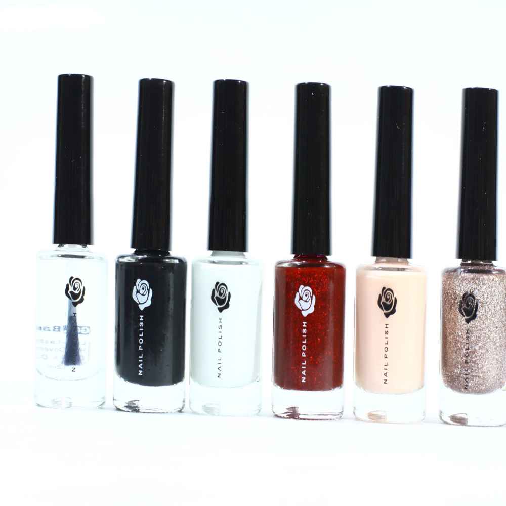 Halal Nail Polish Glossy & Glitter Finish and Breathable Chic Colors (6x)