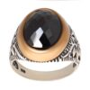 Persian Hematite Silver Ring Hadid Gemstone for Men Farhad