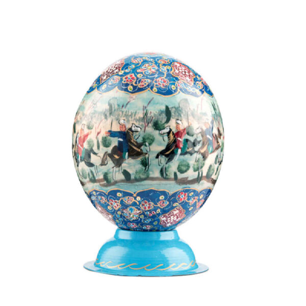 Persian Decorative Hand Painted Ostrich Egg Shell - Shekar