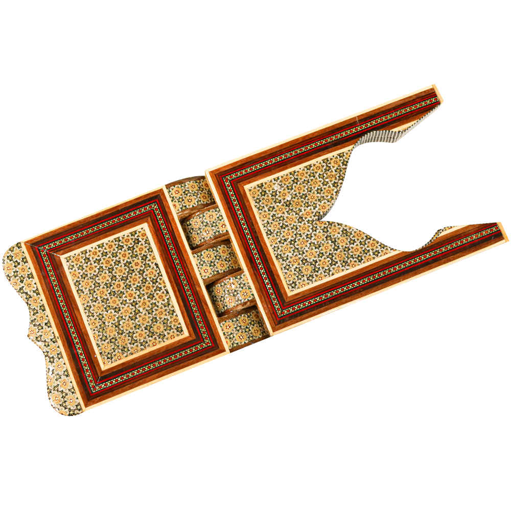Foldable Wooden Quran Rehal Stand Holder with Geometric Pattern