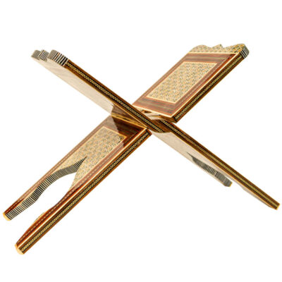 Foldable Wooden Quran Rehal Stand Holder with Geometric Pattern