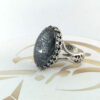 Islamic Hematite Silver Ring Hadid Gemstone for Men 4 Qul