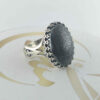 Islamic Hematite Silver Ring Hadid Gemstone for Men Abass