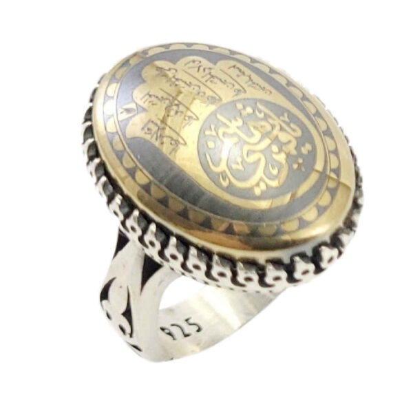 Islamic Hematite Silver Ring Hadid Gemstone for Men Alabbas