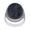 Islamic Hematite Silver Ring Hadid Gemstone for Men Asil