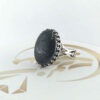 Islamic Hematite Silver Ring Hadid Gemstone for Men Ayatulkorsi
