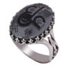 Islamic Hematite Silver Ring Hadid Gemstone for Men Eyn Ali