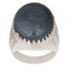 Islamic Hematite Silver Ring Hadid Gemstone for Men Hakaki