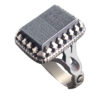 Islamic Hematite Silver Ring Hadid Gemstone for Men Hami