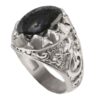 Islamic Hematite Silver Ring Hadid Gemstone for Men