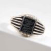 Islamic Hematite Silver Ring Hadid Gemstone for Men Milad