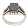 Islamic Hematite Silver Ring Hadid Gemstone for Men Milad
