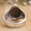 Islamic Hematite Silver Ring Hadid Gemstone for Men Allah