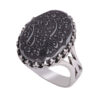 Islamic Hematite Silver Ring Hadid Gemstone for Men Wan Yakad