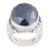 Islamic Hematite Silver Ring Hadid Gemstone for Men Ziba