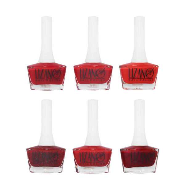 Halal Nail Polish Glossy Finish and Breathable Red Colors (6x)