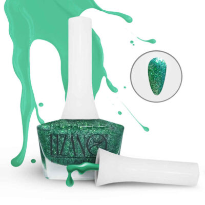 Halal Nail Polish Glitter Finish and Breathable Shiny Colors (6x)