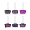 Halal Nail Polish Glitter Finish and Breathable Violet Colors (6x)