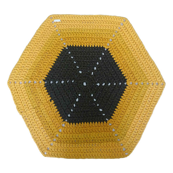 Handwoven Boho Macrame Floor Rug – Hexagon Design