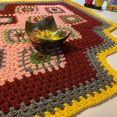 Handwoven Boho Macrame Floor Rug – Torkaman Pattern