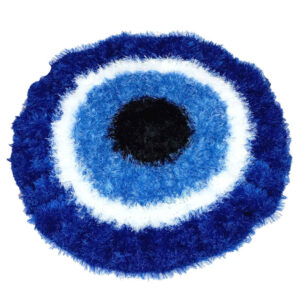 Macrame Hand-Knit Round Rug Model Devil Eyes