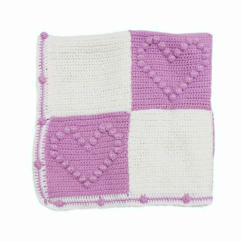 Handwoven Boho Macrame Floor Rug – Heart Pattern