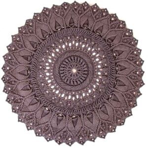 Macrame Hand-Knit Round Rug Model Sun Flower