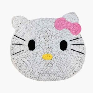 Macrame Round Floor Mat Rug Model Hello Kitty