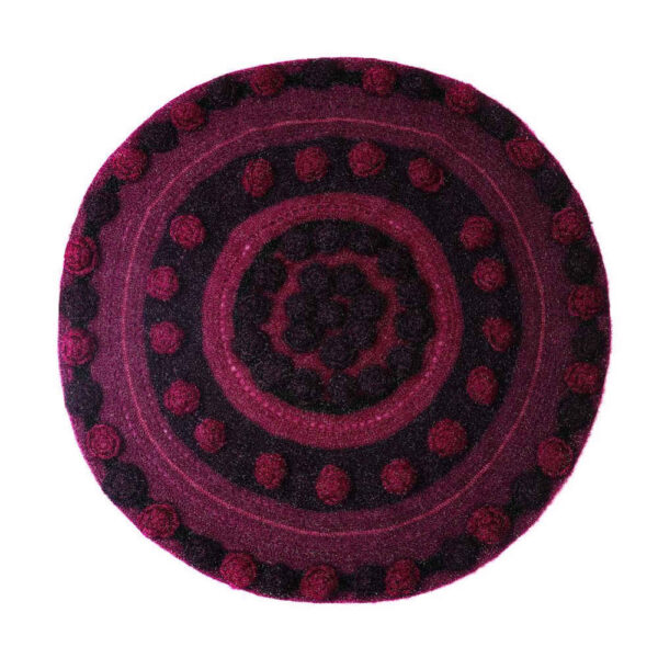 Handwoven Boho Macrame Floor Rug – Rose Pattern