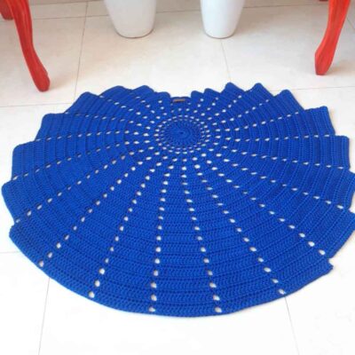 Handwoven Boho Macrame Floor Rug – Shell Design