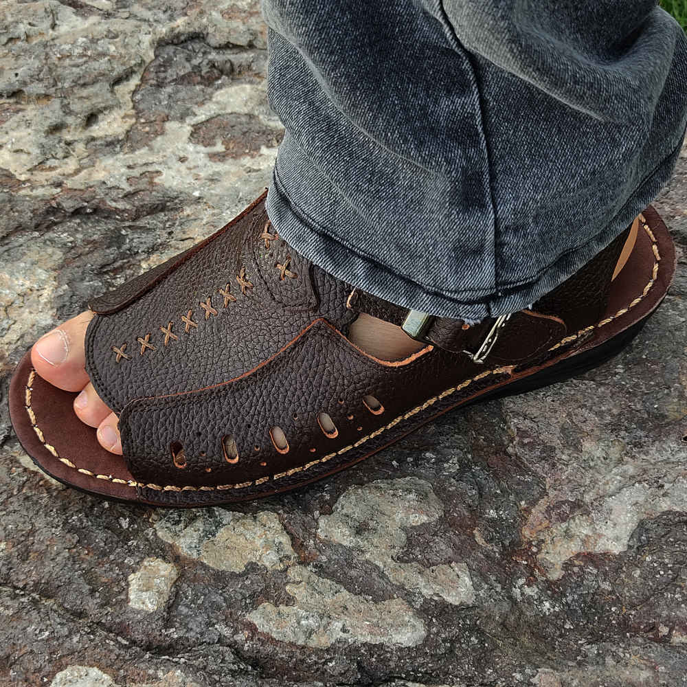Men’s Natural Leather Sandals Model Ahwaz