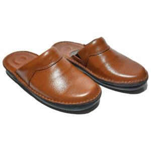 Men's Natural Leather Slippers Model Honey