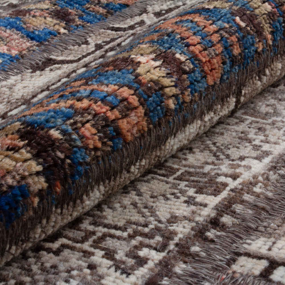 Vintage Persian Hand-Knotted Patchwork Carpet