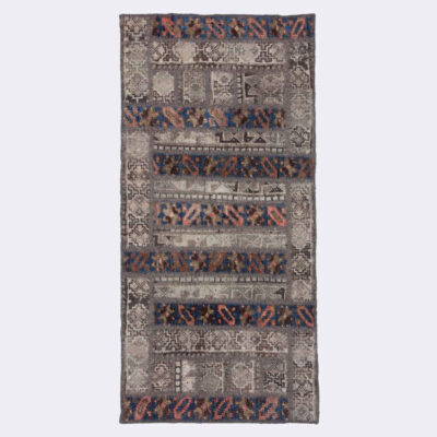 Vintage Persian Hand-Knotted Patchwork Carpet