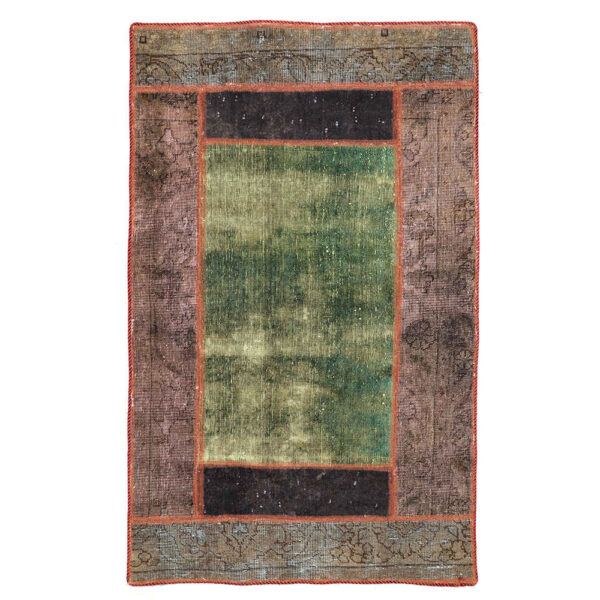 Vintage Persian Hand-Knotted Patchwork Carpet Baran