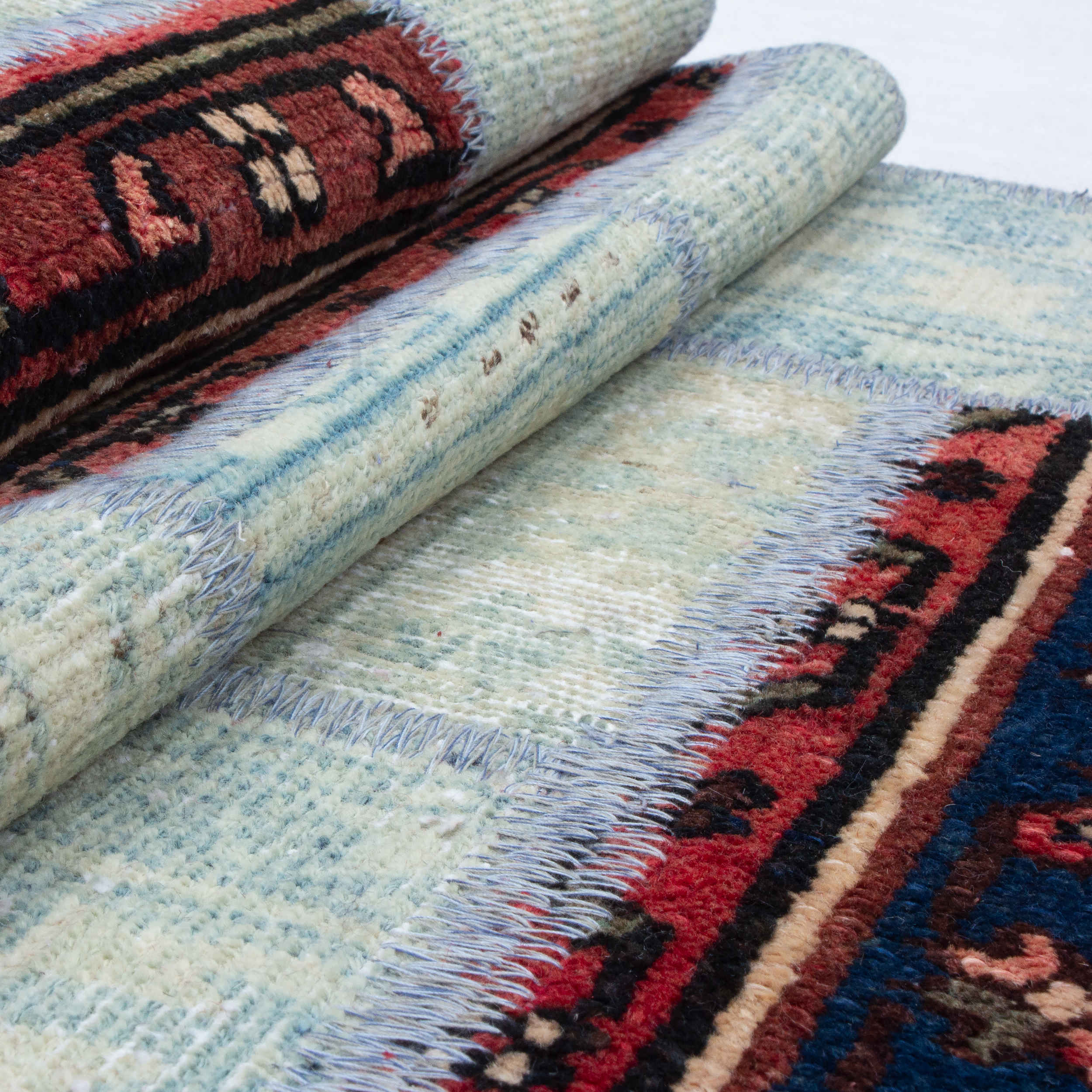 Vintage Persian Hand-Knotted Patchwork Carpet Dap