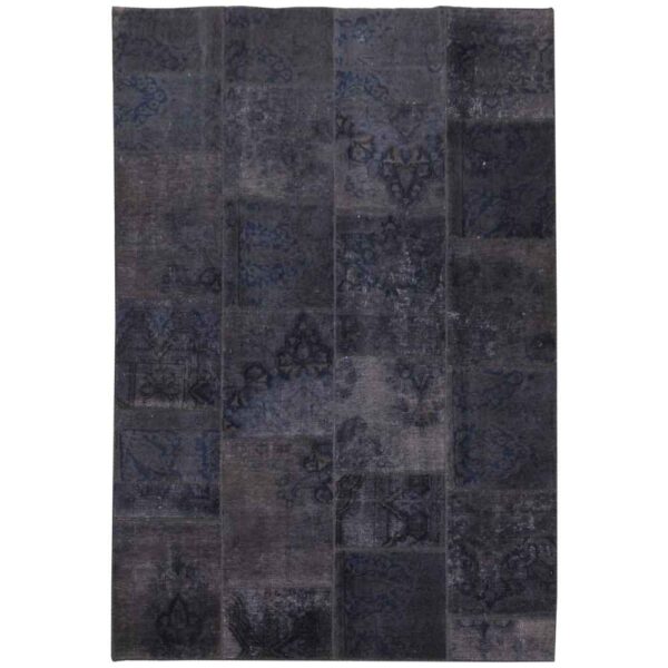 Vintage Persian Hand-Knotted Patchwork Carpet Dark