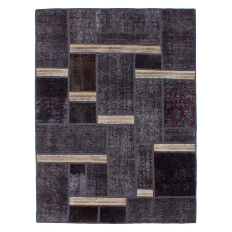 Hand-Knotted Persian Patchwork Collage Rug Zard - ShopiPersia