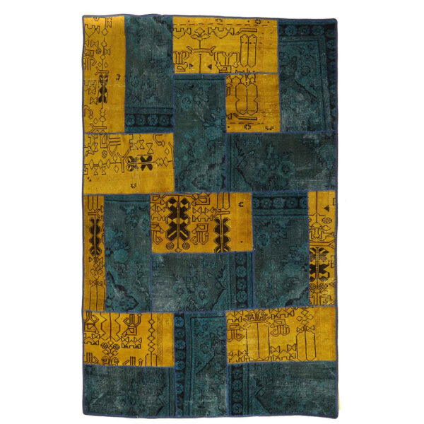 Vintage Persian Hand-Knotted Patchwork Carpet Dorsa