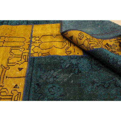 Vintage Persian Hand-Knotted Patchwork Carpet Dorsa