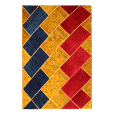 Vintage Persian Hand-Knotted Patchwork Carpet Elham