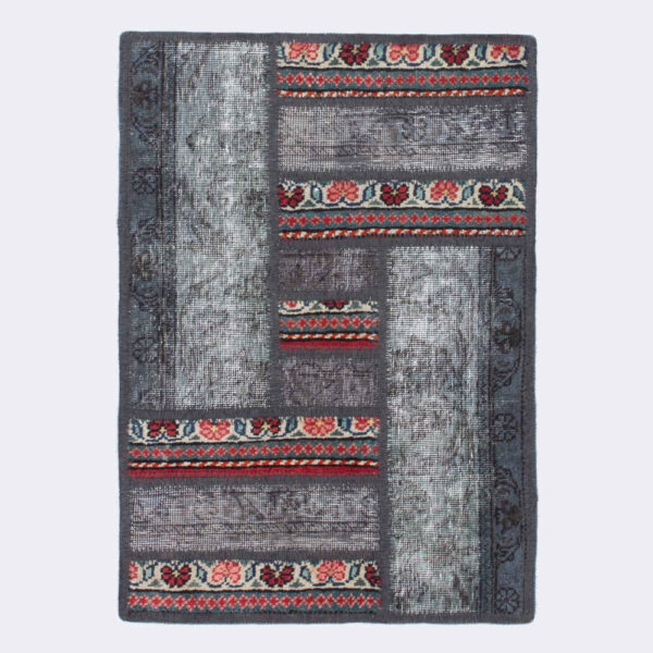 Vintage Persian Hand-Knotted Patchwork Carpet Farhan