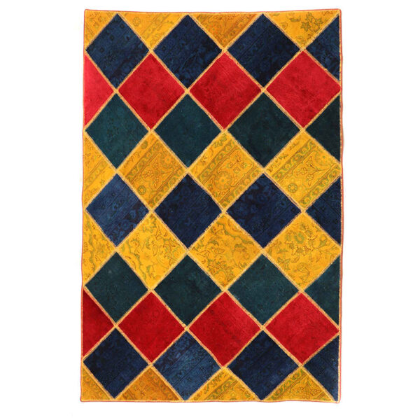 Vintage Persian Hand-Knotted Patchwork Carpet Narges