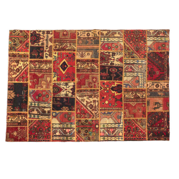 Vintage Persian Hand-Knotted Patchwork Carpet Vala