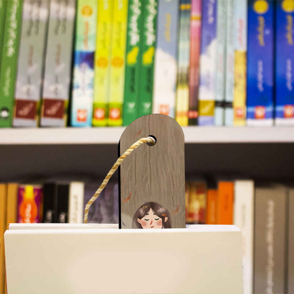 Artistic Persian Inspired Wooden Bookmark Girl & Coffee