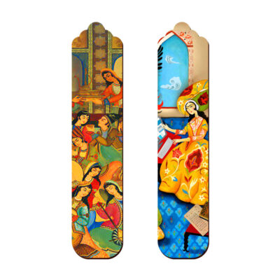Artistic Persian Inspired Wooden Bookmark Banoo – Set of 2