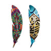 Artistic Persian Inspired Wooden Bookmark Feather Shaped - Set of 2