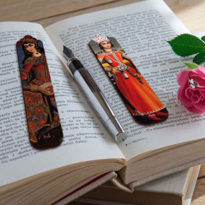 Artistic Persian Inspired Miniature Art Wooden Bookmark – set of 2