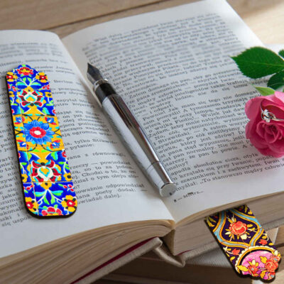 Artistic Persian Inspired Wooden Bookmark Tile – Set of 2